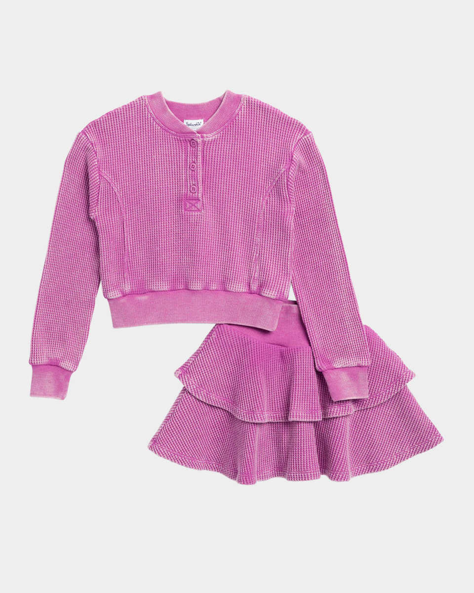 Girl's Playful Perry Top & Skirt Set, Size 2-6